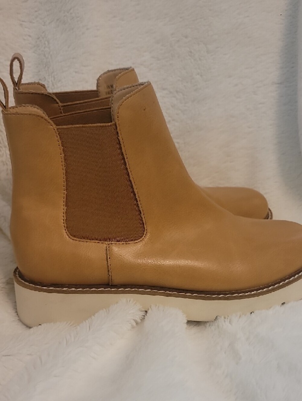 Women's Tan Chelsea Platform Ankle Boots - Picture 2 of 6